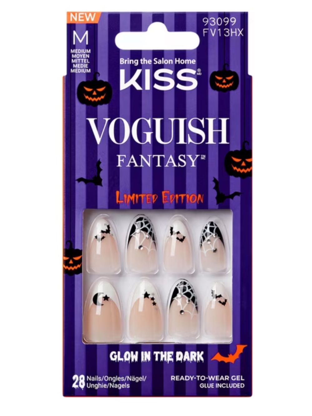 KISS Voguish Fantasy Glow-in-the-Dark Halloween Press-On Nails
